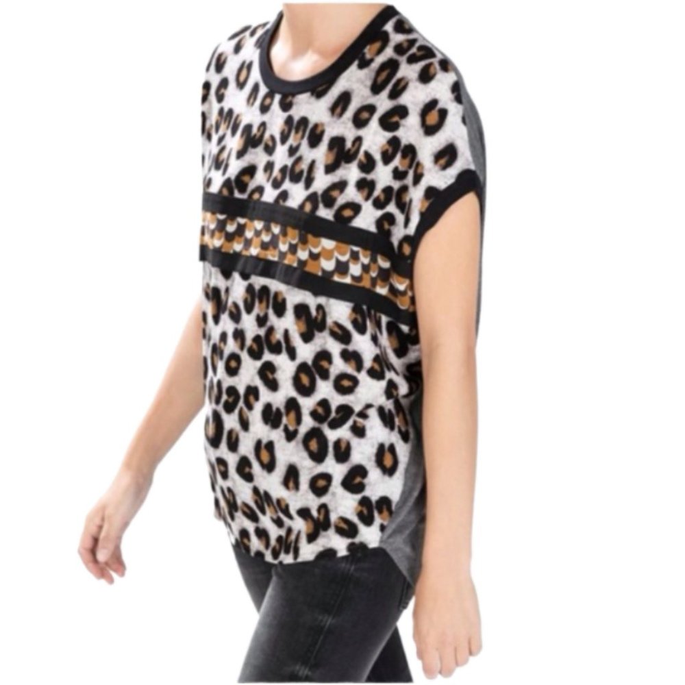 Zara Animal Print Sleeveless Oversize Shirt Multicolor Size Small